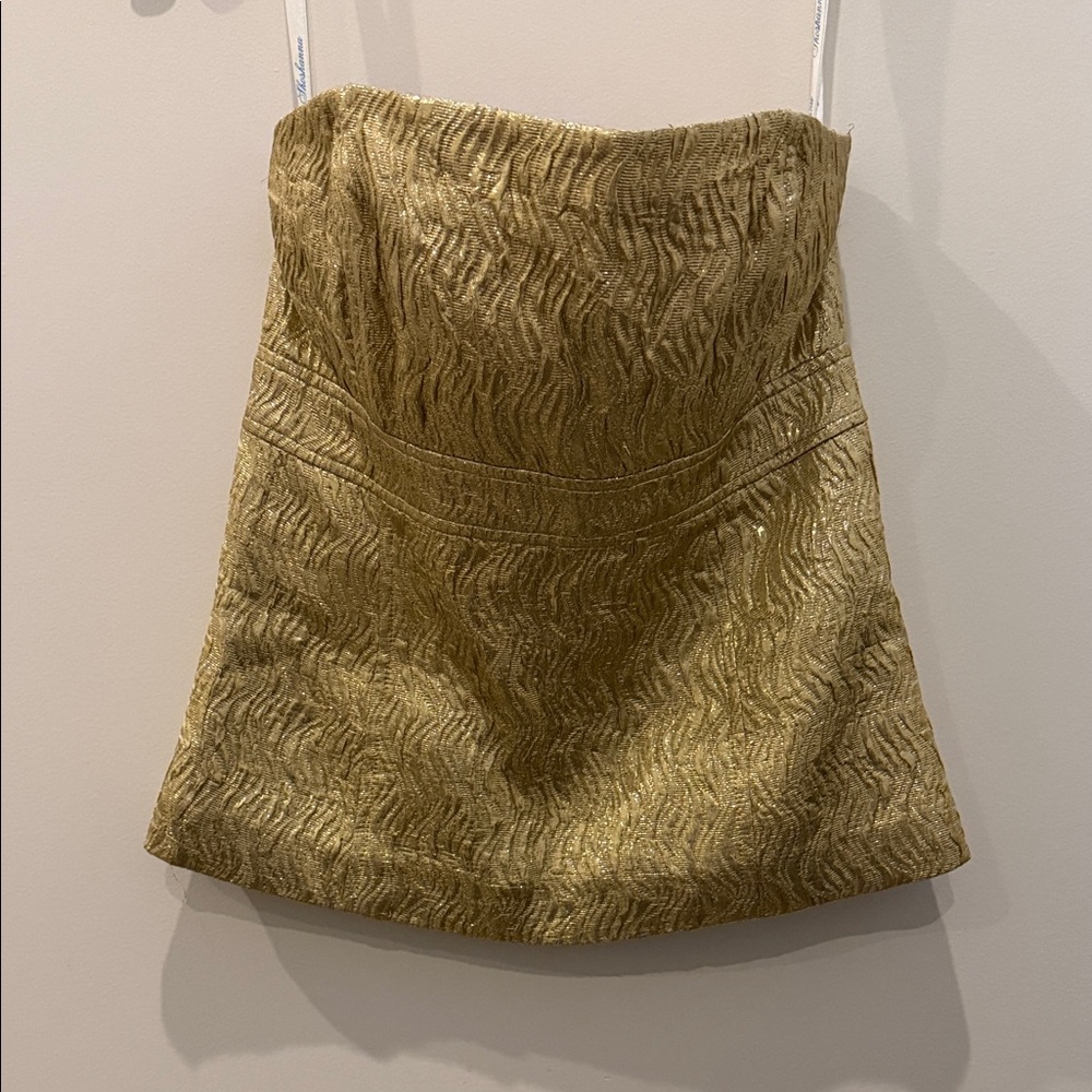 Shoshanna Gold Textured Mini Skirt
